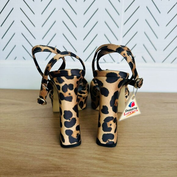 Rampage Leopard Print Peep Toe Heels - Picture 6 of 8